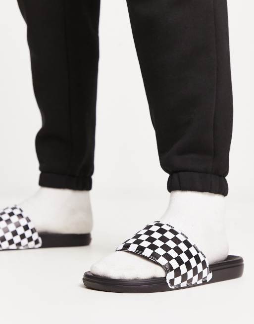 Vans slides checkerboard outlet double strap