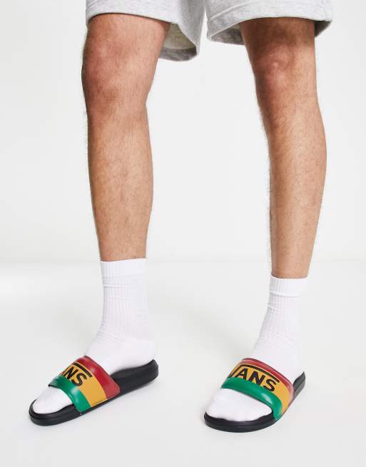 Vans slides on feet sales