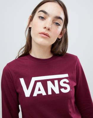 women's burgundy vans t shirt