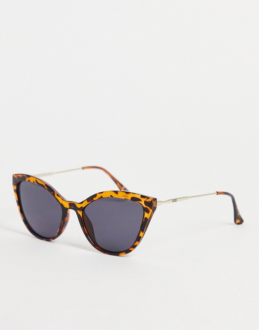 Vans large cat eye sunglasses in tortoiseshell-Brown