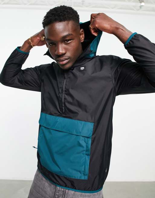 Vans – Lawrence – Czarno-turkusowa kurtka typu anorak | ASOS