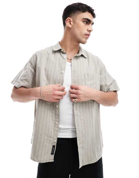 Vans - Lawson - Camicia a maniche corte a righe color nebbia londinese/glassa al limone - view 1