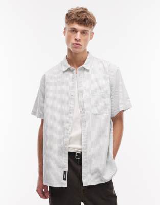 Vans - Lawson - Chemise à rayures - Bleu clair