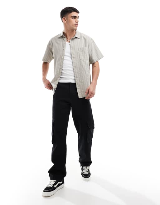Vans Lawson stripe short sleeves woven in london fog/lemonicing, 3 of 4