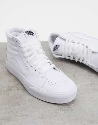 vans sk8 hi white leather