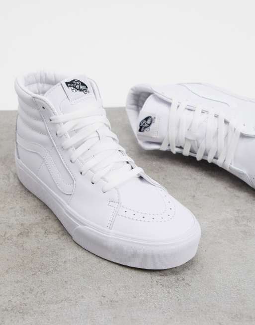 Vans sk8 white leather new arrivals