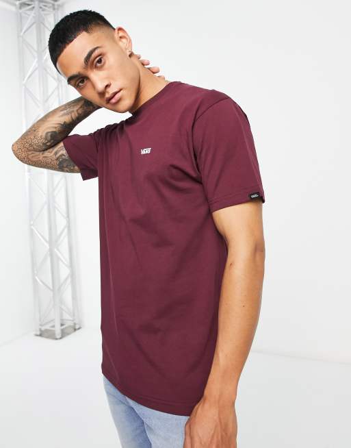 Vans – Left Chest – Bordowy T-shirt 