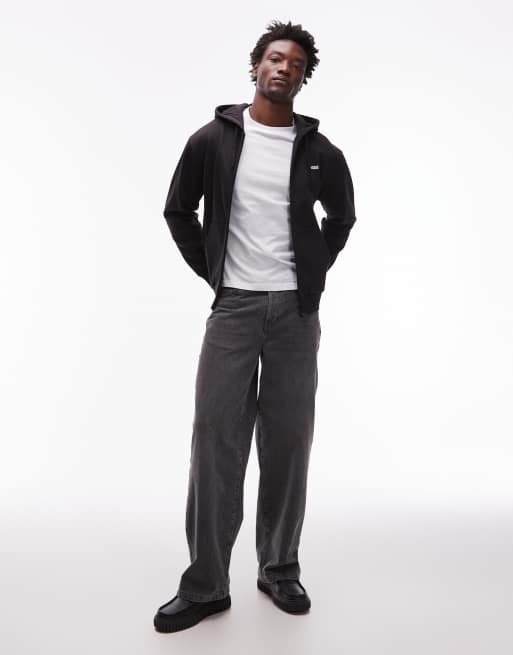 Vans left chest logo full zip track jacket in black, 2 of 5