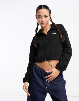Vans Vans left chest logo half zip fleece in black