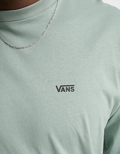 sleeve in | green T-shirt ASOS long Vans logo left chest