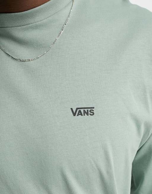 Vans T-shirt chest logo sleeve long green left | in ASOS