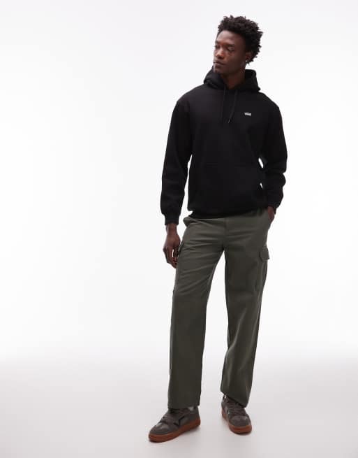 Vans left chest logo loose fit hoodie in black, 2 of 5