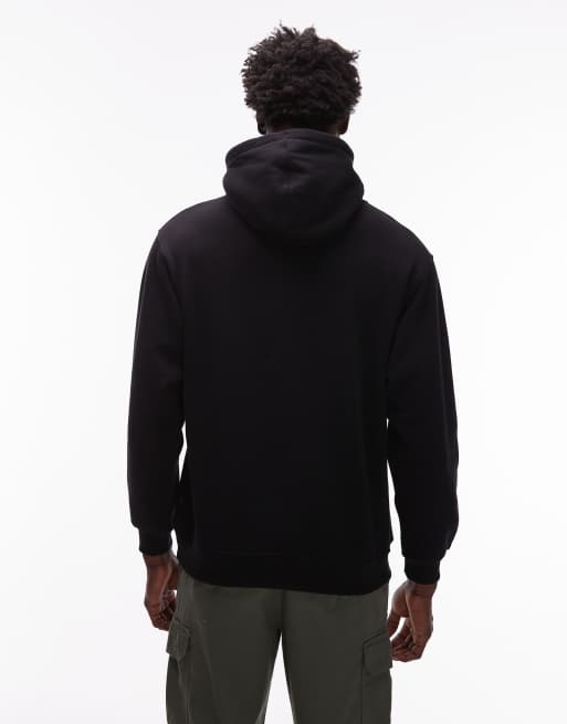 Vans left chest logo loose fit hoodie in black, 3 of 5