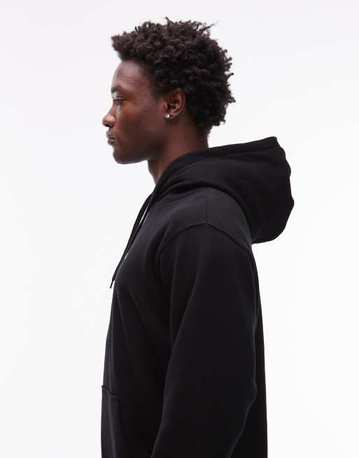 Vans left chest logo loose fit hoodie in black, 4 of 5