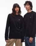 [Vans] Vans left chest logo loose fit long sleeve t-shirt in black XS Black