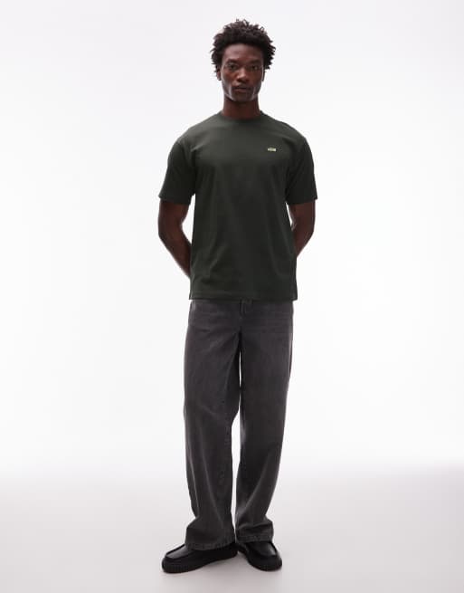 Vans left chest logo loose fit t-shirt in dark olive green, 2 of 5