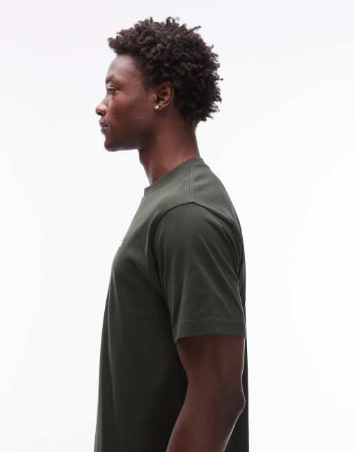 Vans left chest logo loose fit t-shirt in dark olive green, 4 of 5