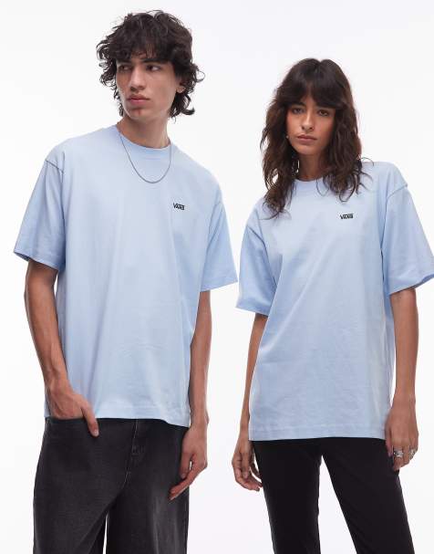 Vans left chest logo loose fit t-shirt in light blue - view 1