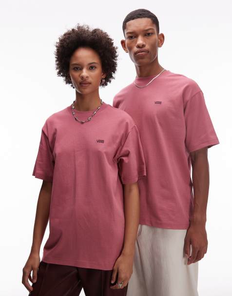 Vans left chest logo loose fit t-shirt in mauve - view 1