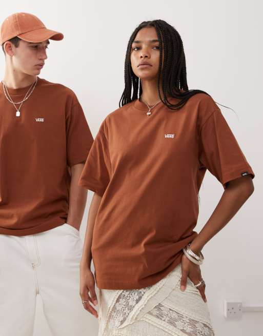 【海外限定】VANS Chest Logo Oversized T-Shirt Vans left chest logo oversized t-shirt in brown - Exclusive