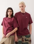 [Vans] Vans left chest logo oversized t-shirt in burgundy - Exclusive to ASOS-Red 2XL BURGUNDY