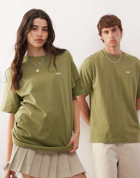 Vans left chest logo oversized t-shirt in green - Exclusive to ASOS - view 1