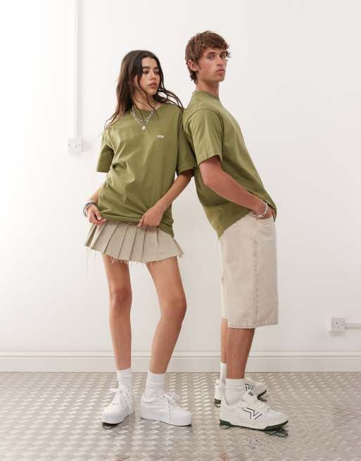 【海外限定】VANS Chest Logo Oversized T-Shirt Vans left chest logo oversized t-shirt in green - Exclusive