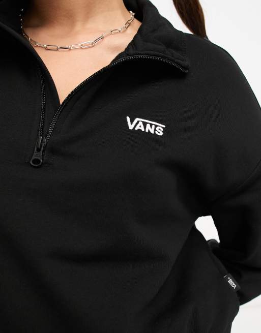 Vans Left Chest Logo Polaire a demi fermeture eclair et logo Noir