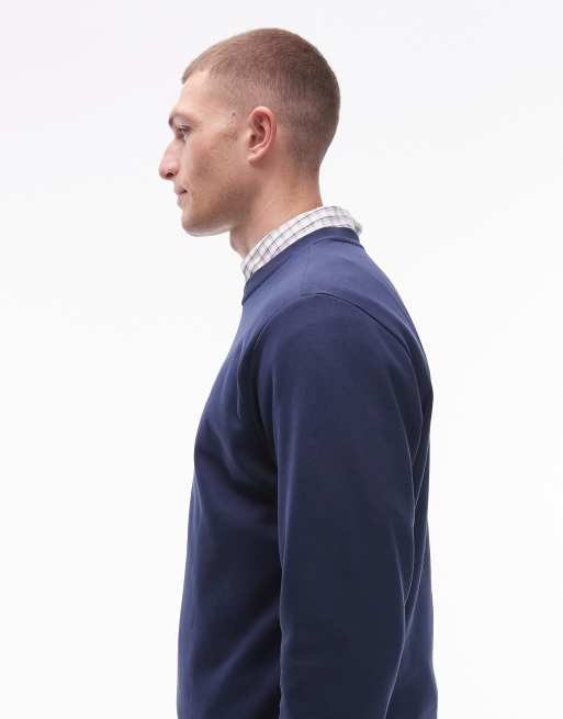Vans left chest logo regular fit sweatshirt in navy blue, 4 of 5