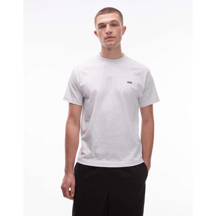Vans left chest logo regular fit t-shirt in light grey | ASOS