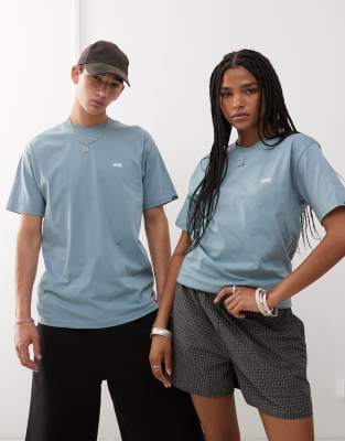 Vans Vans left chest logo t-shirt in blue - Exclusive to ASOS