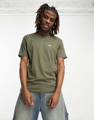 Vans Vans left chest logo t-shirt in dark olive-Green
