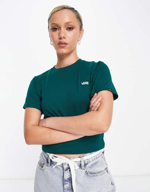 Vans left chest logo t-shirt in green | ASOS