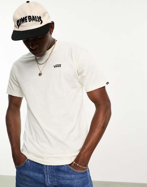 Vans Left chest logo t shirt in off white Exclusive at ASOS