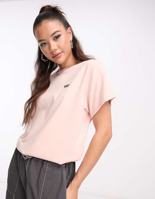 Vans left chest logo t-shirt in pink