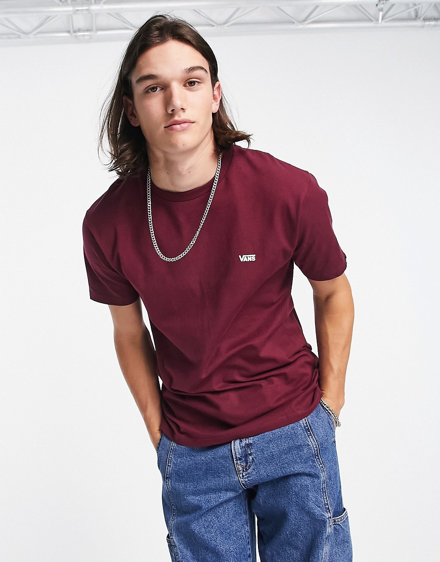 Vans left chest logo T-shirt in taupe-Red