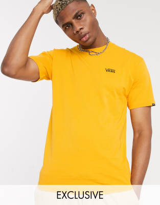 Vans left chest logo t-shirt in yellow 