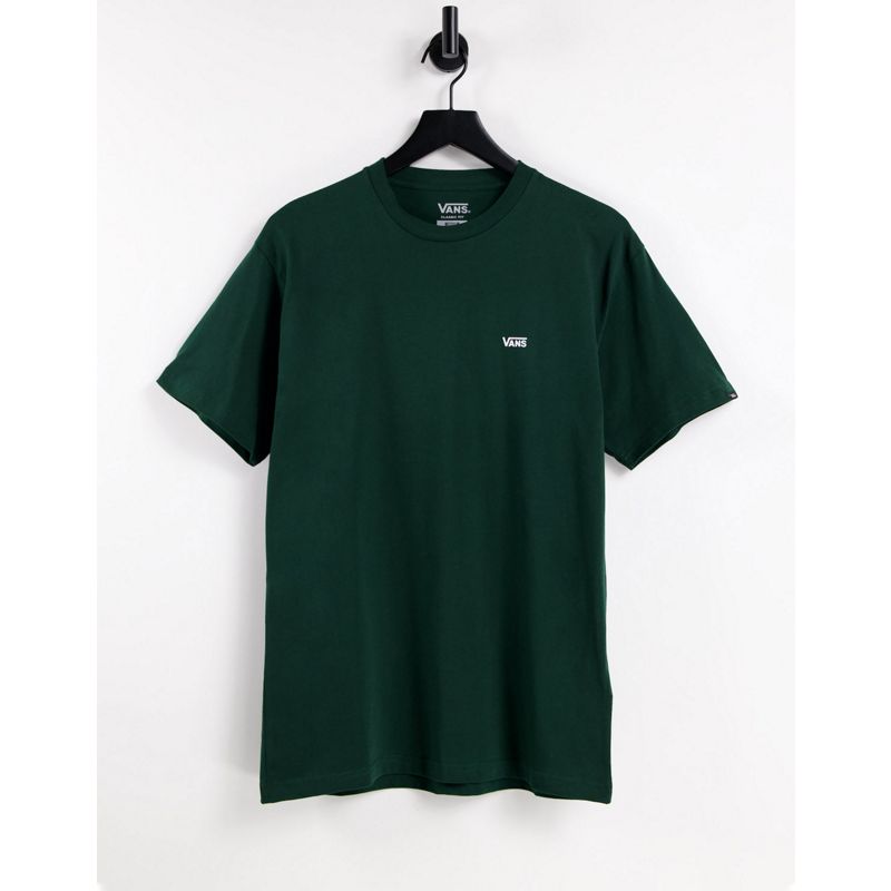 Activewear Uomo Vans - Left Chest Logo - T-shirt verde scuro con logo sul petto