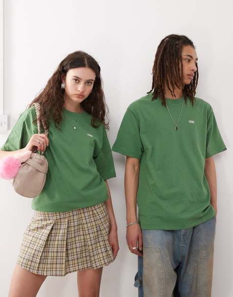 Vans - Left Chest - T-shirt oversize verde con logo - view 1