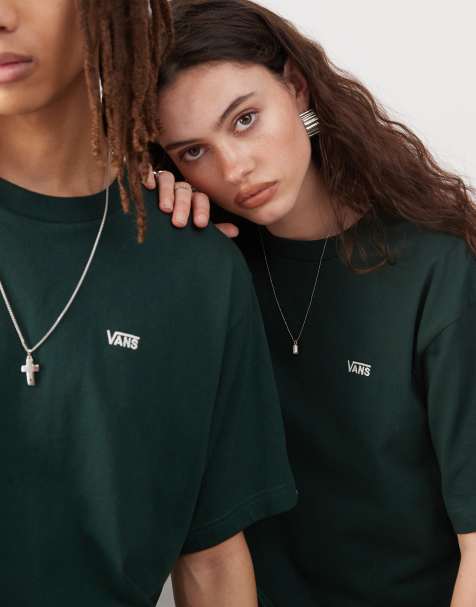 Vans - Left chest - T-shirt oversize verde scuro con logo - view 1