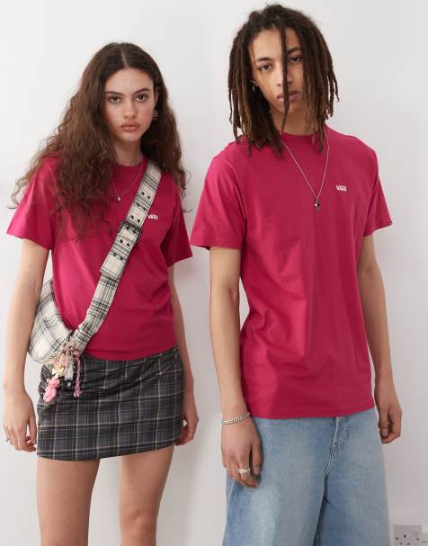 Vans - Left Chest - T-shirt regular fit rosso granata con logo - view 1
