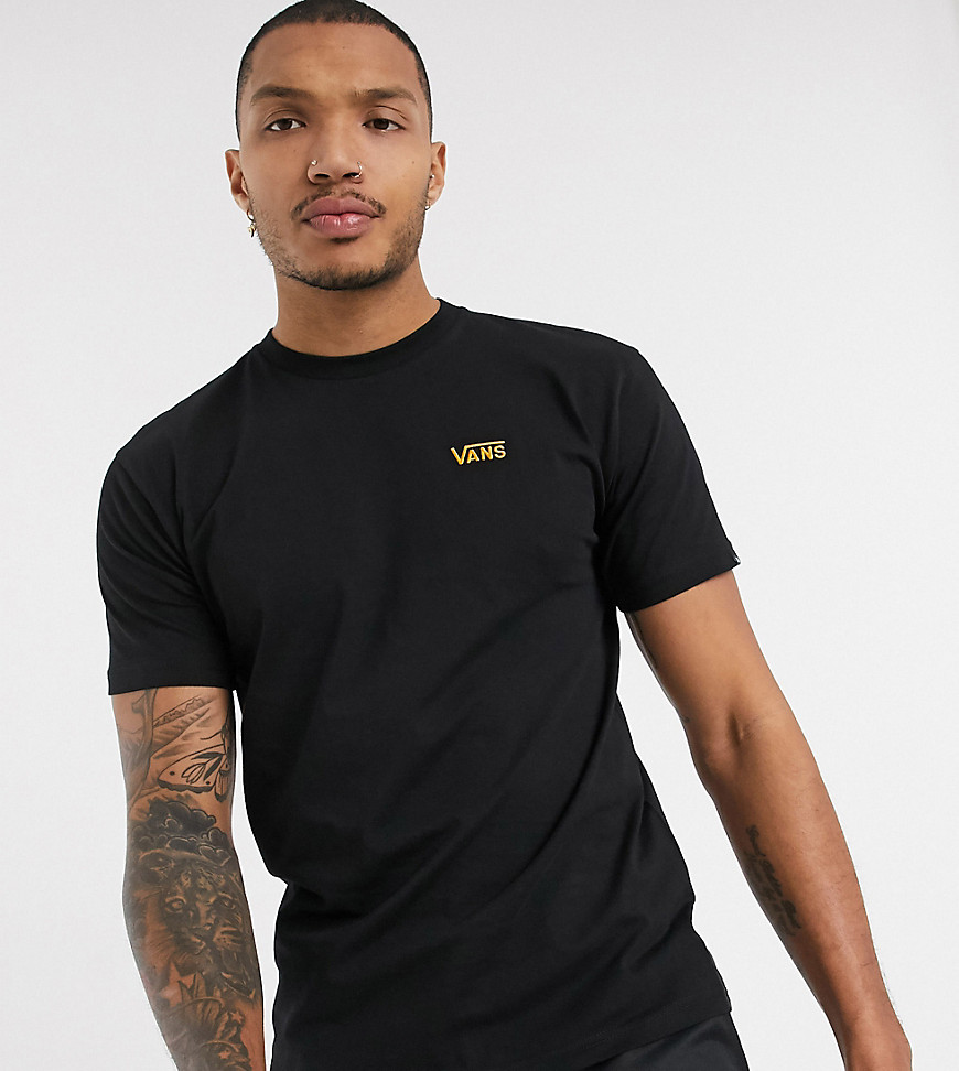 Vans - Left - T-shirt nera/gialla con logo sul petto - In esclusiva per ASOS-Nero