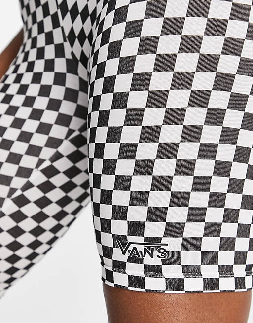 Vans legging shorts in black & white checkerboard - part of a set
