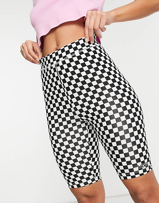 Vans Legging shorts in checkerboard black/white
