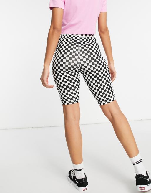 Vans - Legginshort met shaakbordpatroon in zwart/wit, 2 van 4