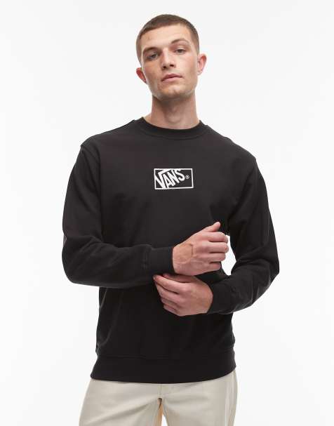 Vans – Locker geschnittenes Sweatshirt in Schwarz mit mittigem Box-Logo im Colourblock-Design - view 1