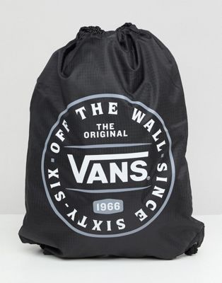 Vans logo drawstring bag in black 