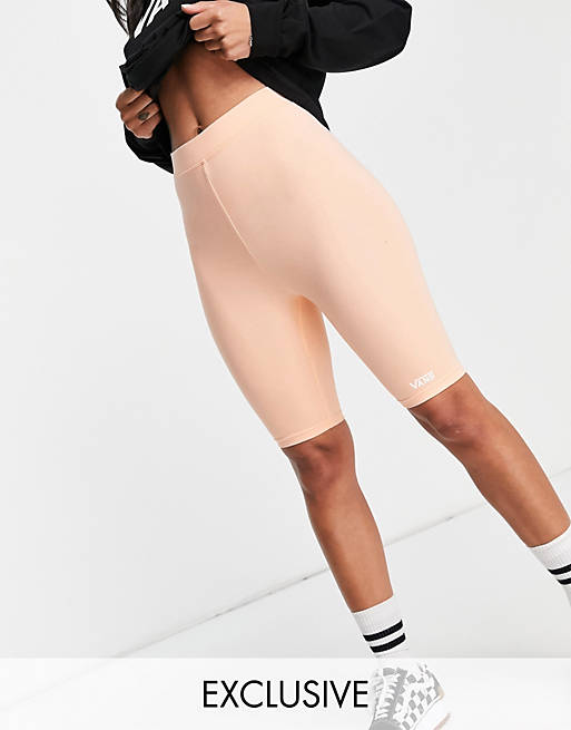 Vans Logo legging shorts in peach Exclusive at ASOS