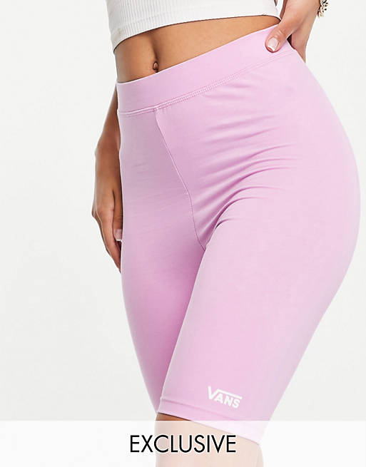 Vans Logo legging shorts in pink Exclusive at ASOS