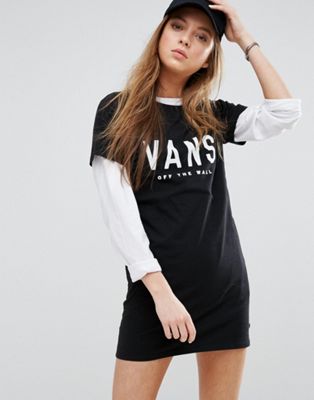 Vans Logo T-Shirt Dress In Black | ASOS
